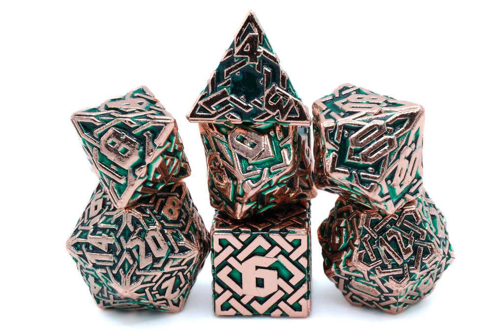 Maze Runner Metal DnD Dice Set: 7-Piece Labyrinth RPG Dice for Dungeons and Dragons