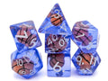 Basketball Resin DnD Dice Set: 7 Piece RPG Dice