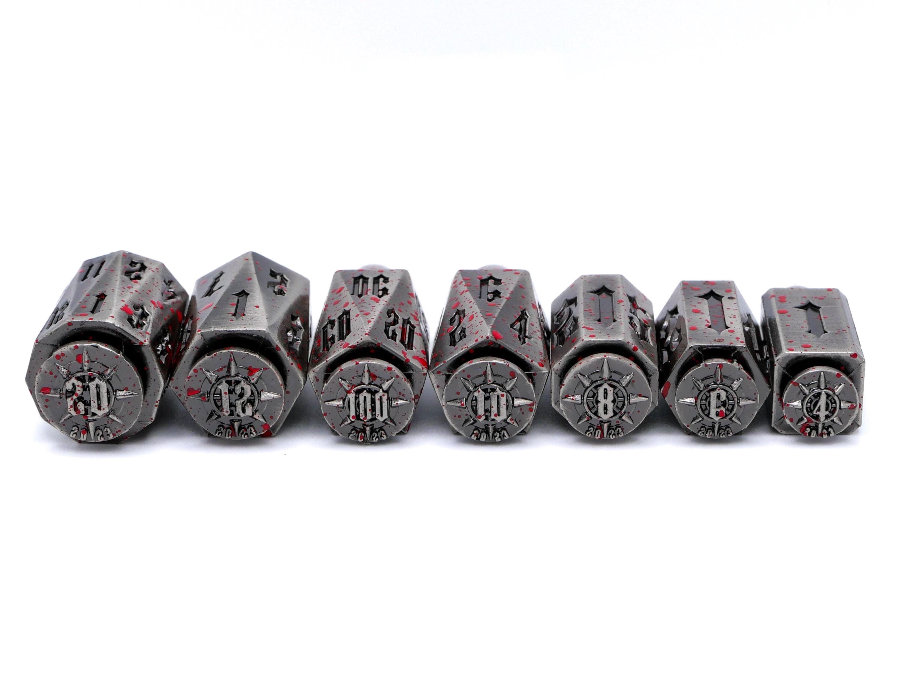 Bullet Metal DnD Dice Set | 7 Piece RPG Dice Set | Ammo Dice | Dungeons & Dragons | Weapon Ammo | Tabletop RPG | Nerdy Gamer Gift