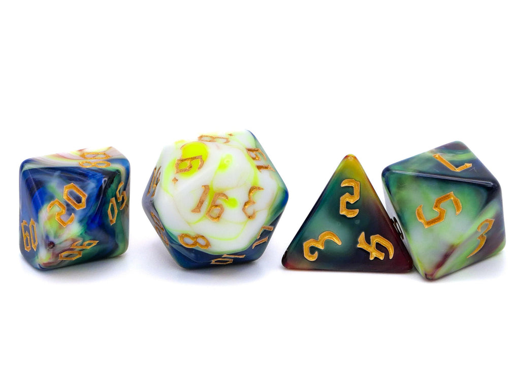 Firestorm Fusion DnD Dice Set: 7 Piece Blended Acrylic RPG Dice
