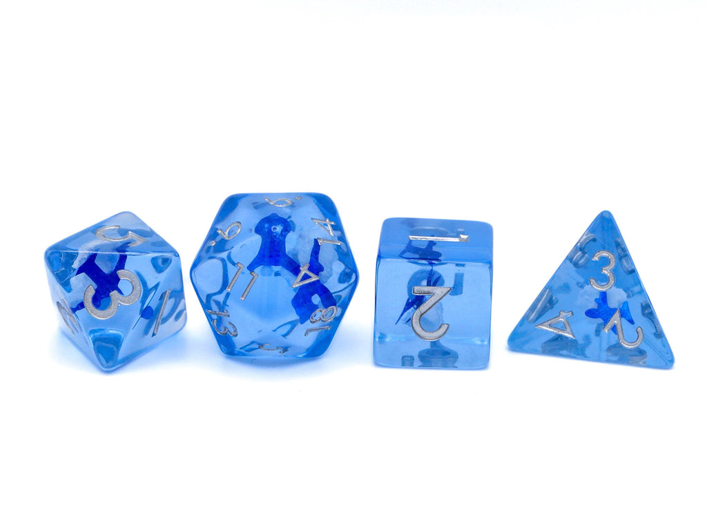 Airplane Resin DnD Dice Set: 7-Piece RPG Dice