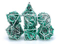 Leaf Metal Hollow DnD Dice Set: 7 Piece Plant Themed RPG Dice