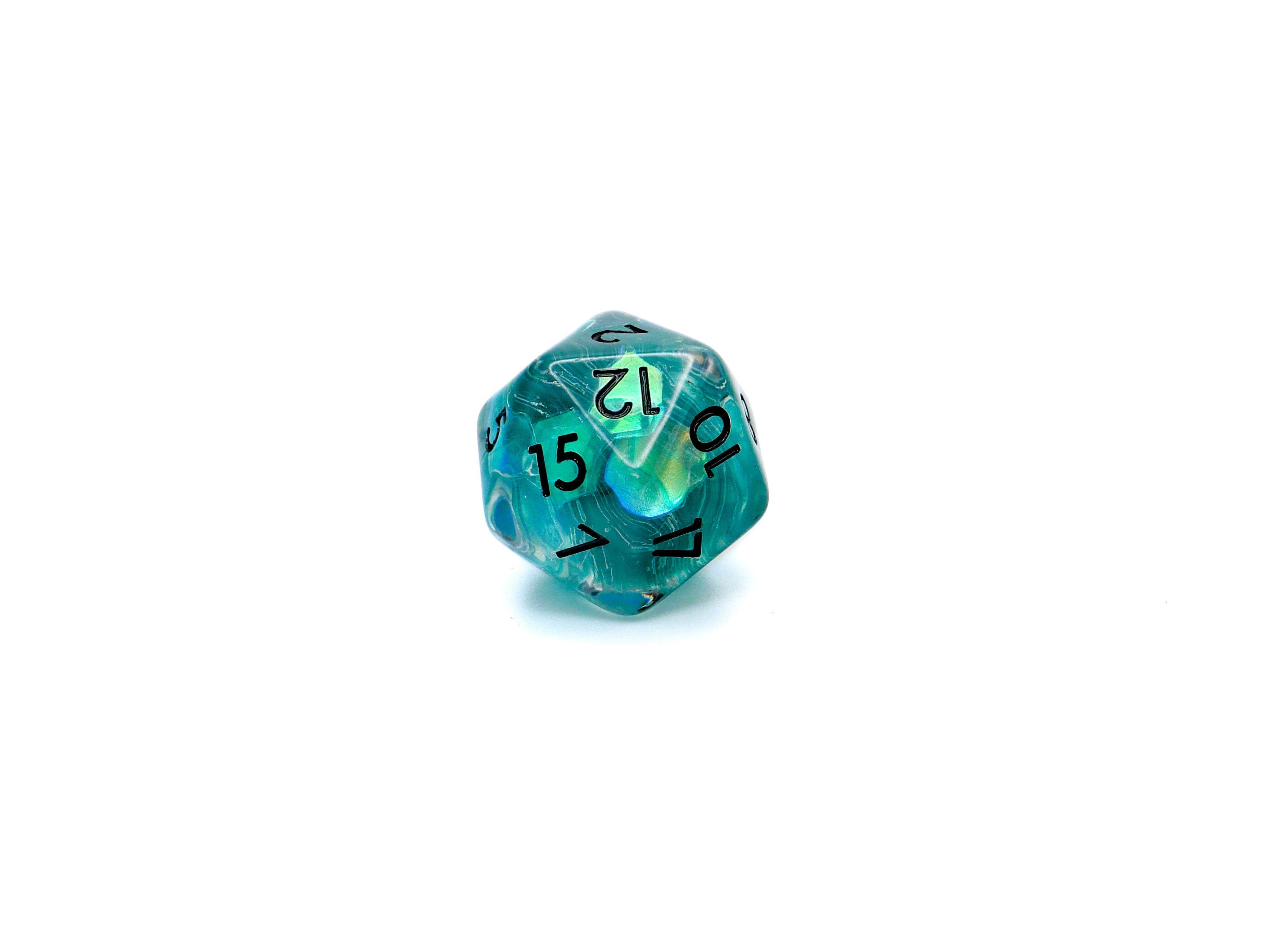 Teal Iceberg DnD Dice Set: 7 Piece Glitter Resin RPG Dice
