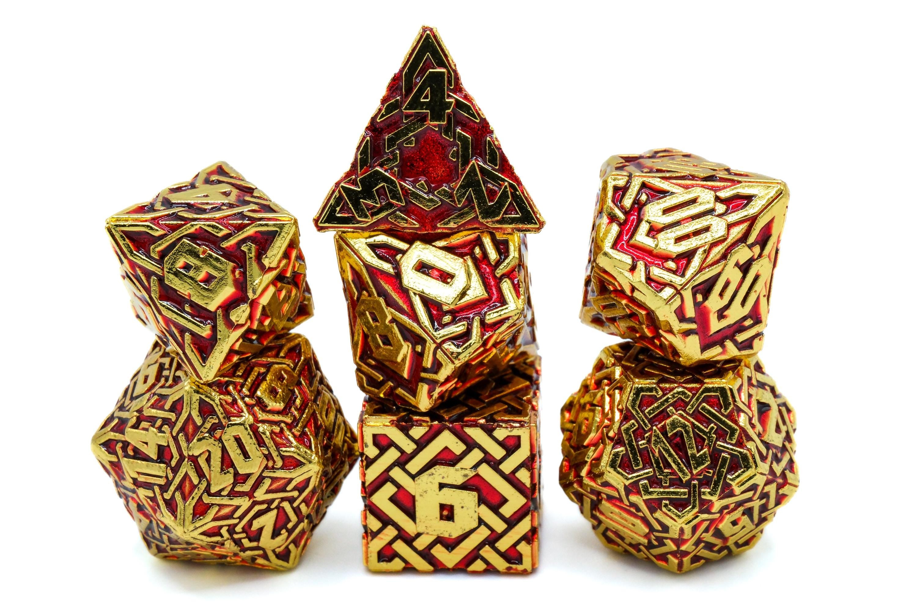 Maze Runner Metal DnD Dice Set: 7-Piece Labyrinth RPG Dice for Dungeons and Dragons