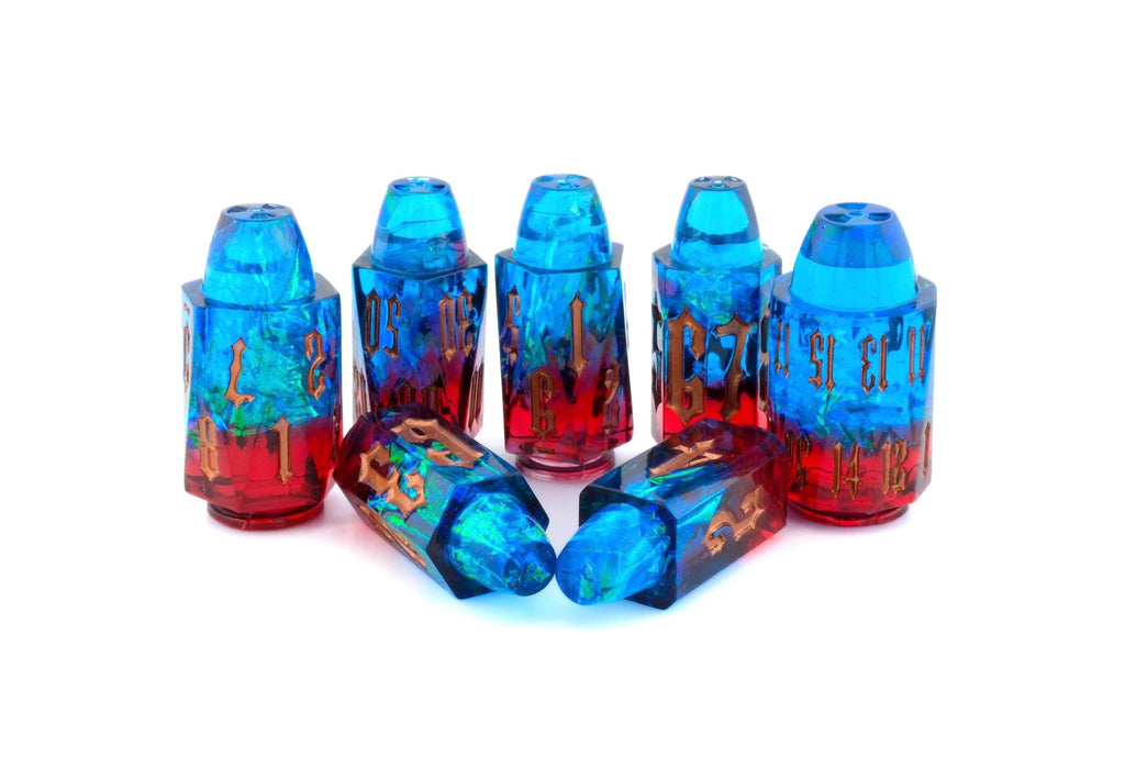 Magician Bullet Dnd Dice | Resin RPG Dice Set | Cosmic Revolver Ammo | Colorful Bullet Dice | Dungeons & Dragons | Tabletop RPG | Nerdy Gift