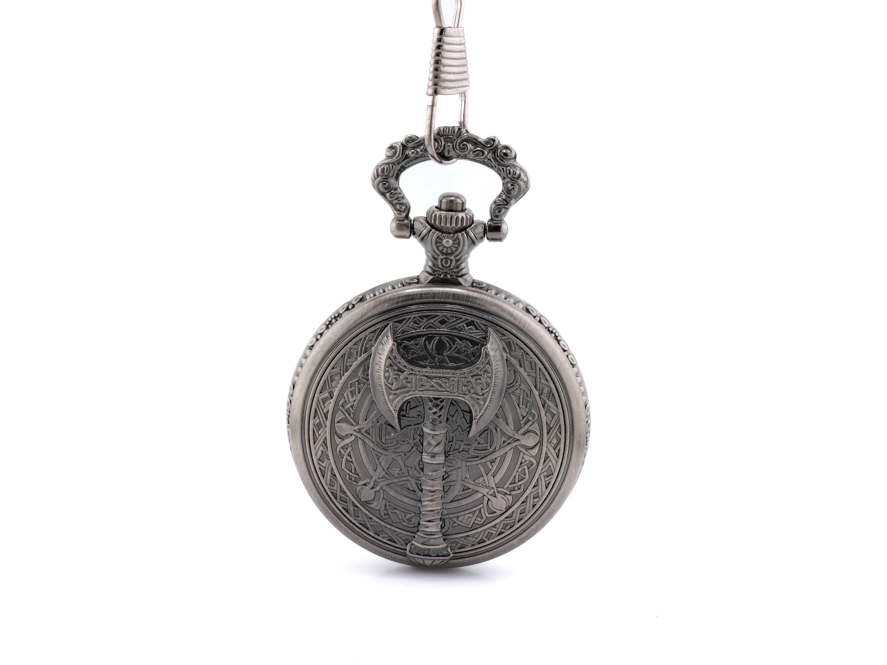Battle Axe Pocket Watch DnD Dice Set: Mini Metal RPG Dice