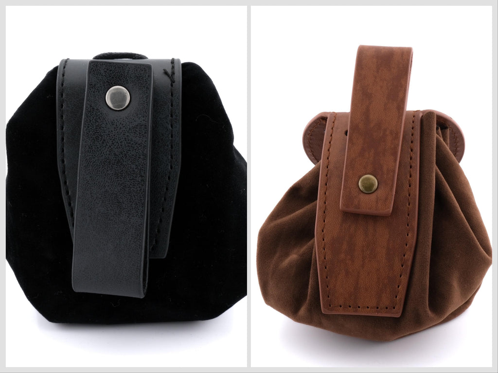 Nordic Leather and Velvet Dice Bag: Converts to Rolling Mat for Dungeons and Dragons