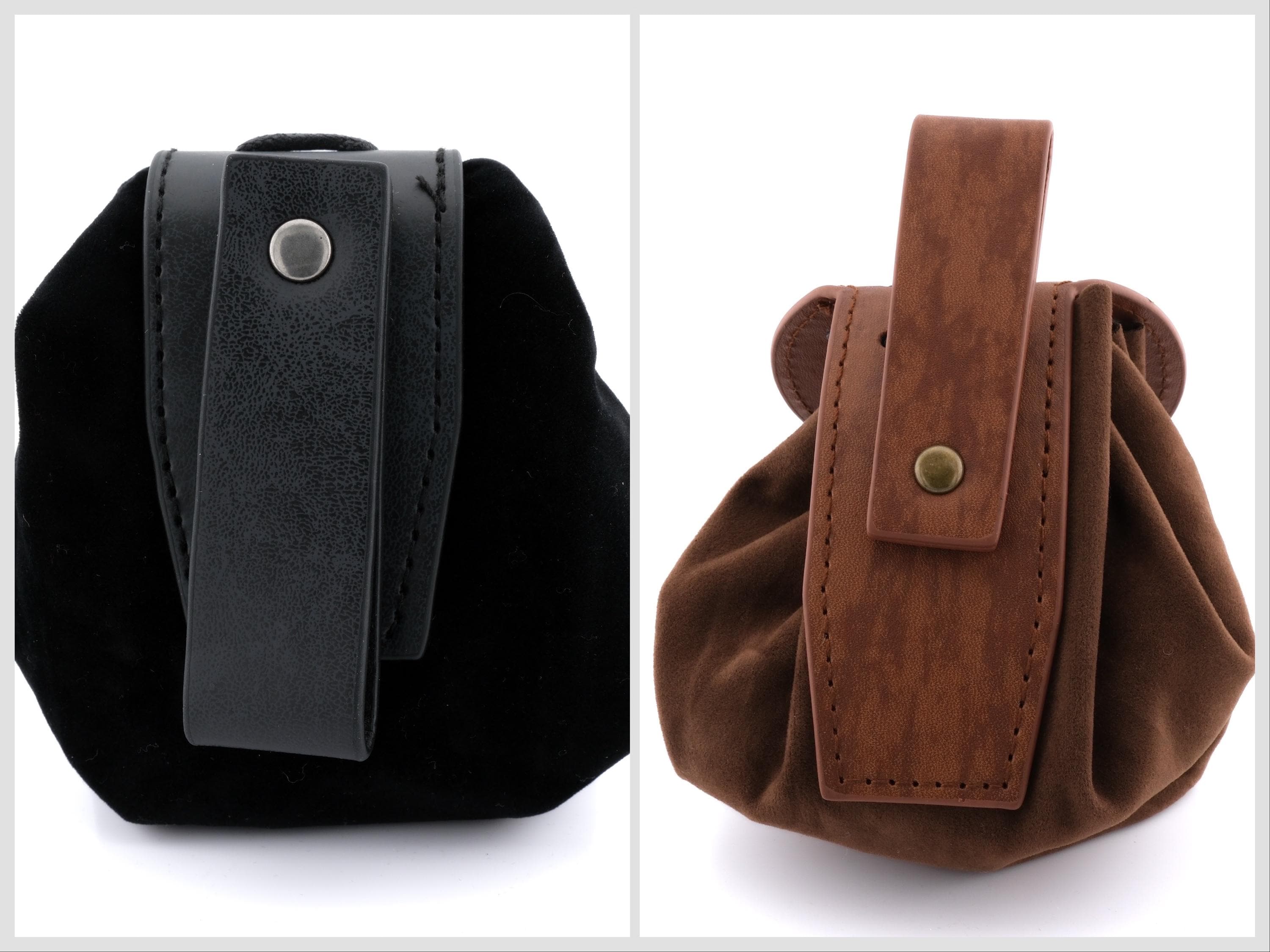 Nordic Leather and Velvet Dice Bag: Converts to Rolling Mat for Dungeons and Dragons