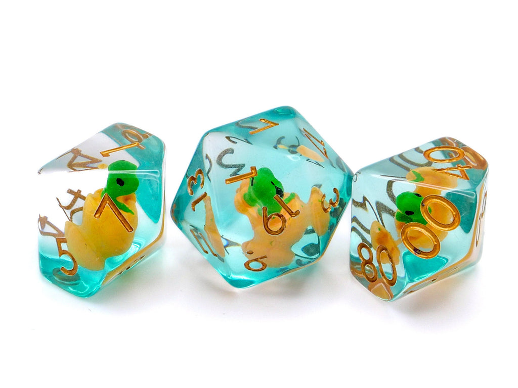 Dragon Egg DnD Dice Set - 7 Piece RPG Dice -  Hatchling Green Dragon - Ideal for Tabletop RPGs - Fantasy Gaming Gift | Nerdy Gift