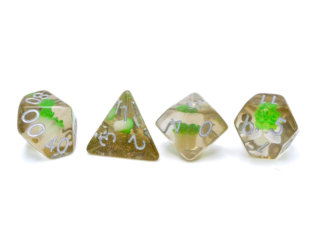 Cabbage Resin DnD Dice Set: 7 Piece Vegetable RPG Dice