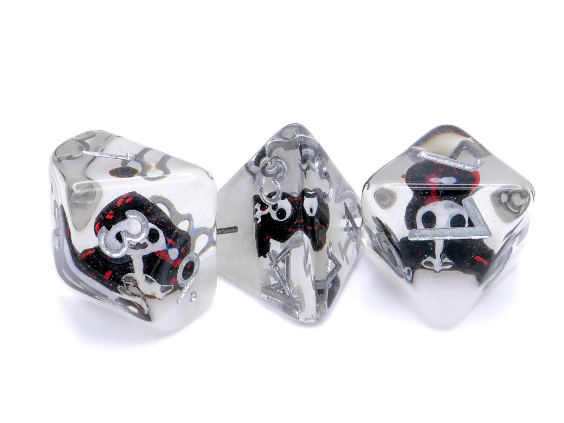 Grim Reaper DnD Dice Set | 7 Piece RPG Dice | Ghost Blood Dice | Spirit Dice | Dungeons & Dragons | Supernatural Dice | Tabletop RPG Gift