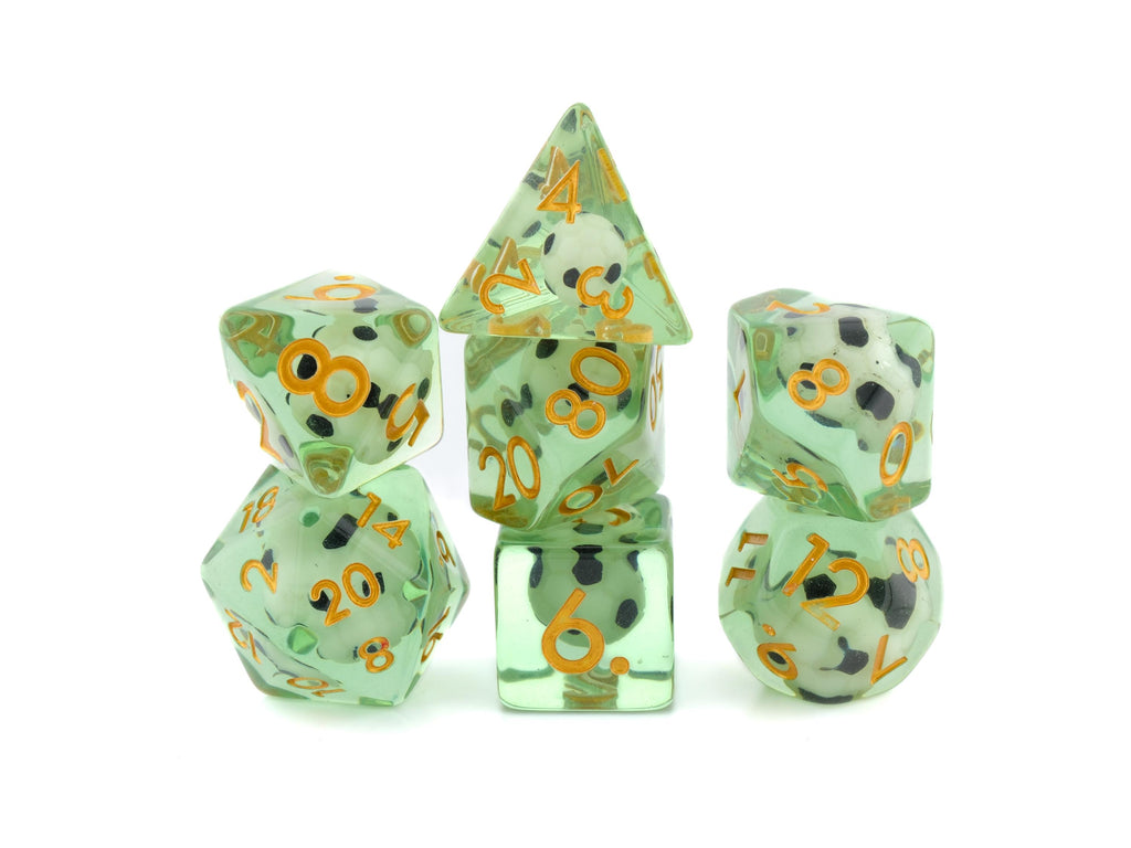 Soccer Ball Resin DnD Dice Set: 7 Piece Sport Themed RPG Dice