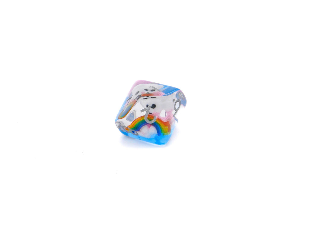 Rainbow Bear DnD Dice Set | 7 Piece Resin RPG Dice | Colorful Cute Teddy Bear | Rainbow Dice | Dungeons & Dragons | Nerdy Gamer Gift