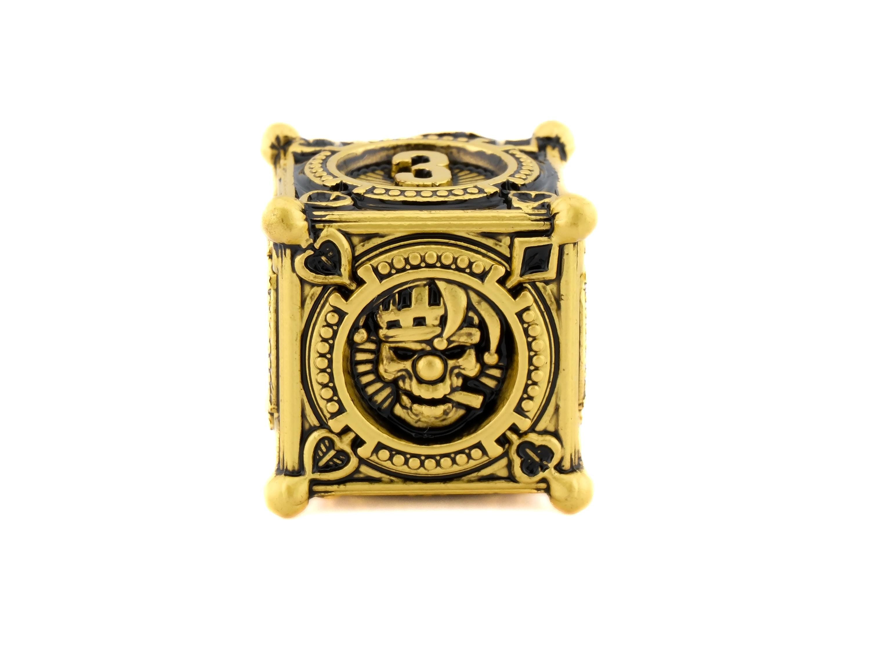 Joker Metal DnD Dice Set: Skull Clown, Playing Card RPG Dice