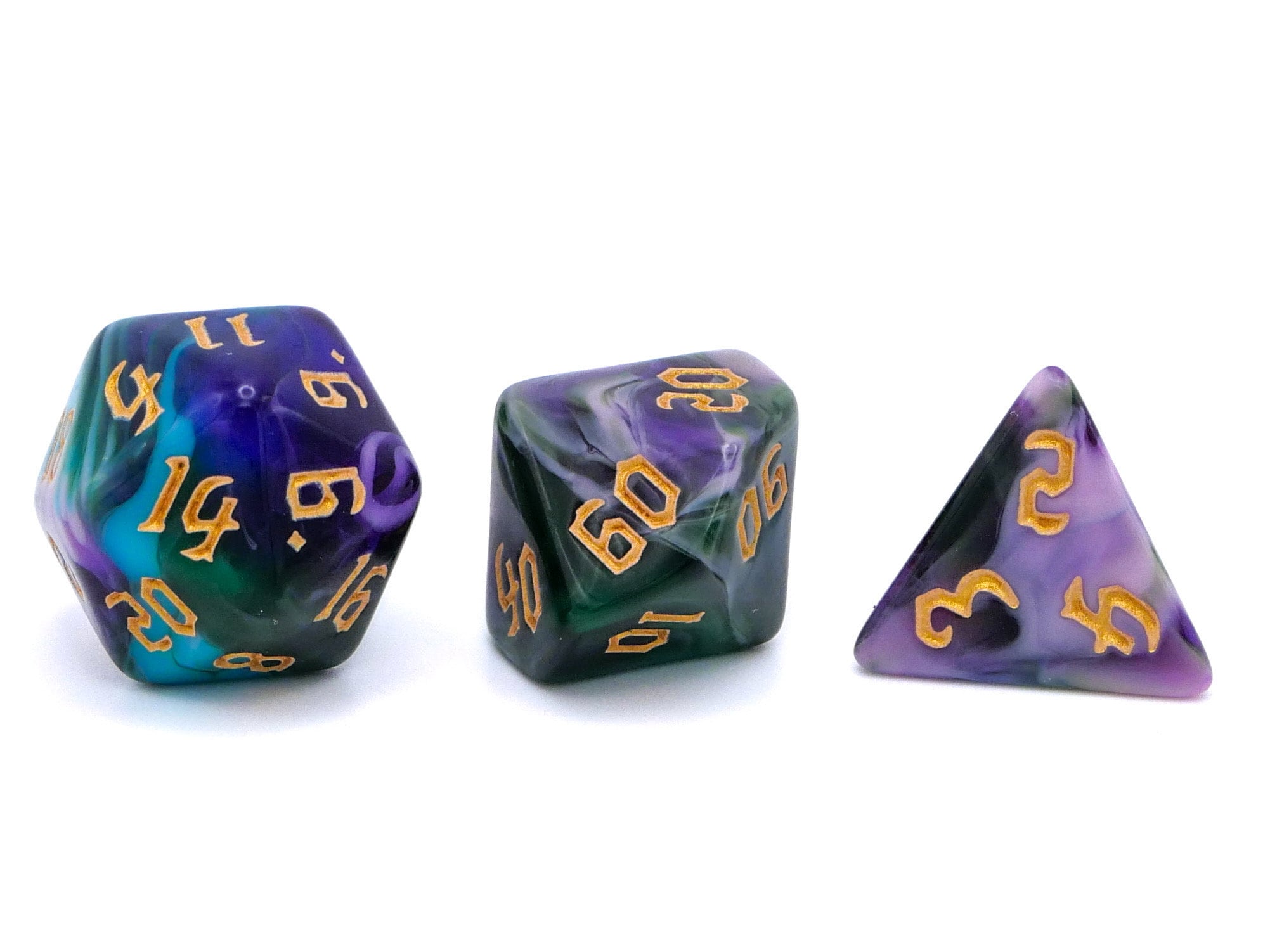 Arcane Whispers Acrylic DnD Dice Set: 7 Piece RPG Dice