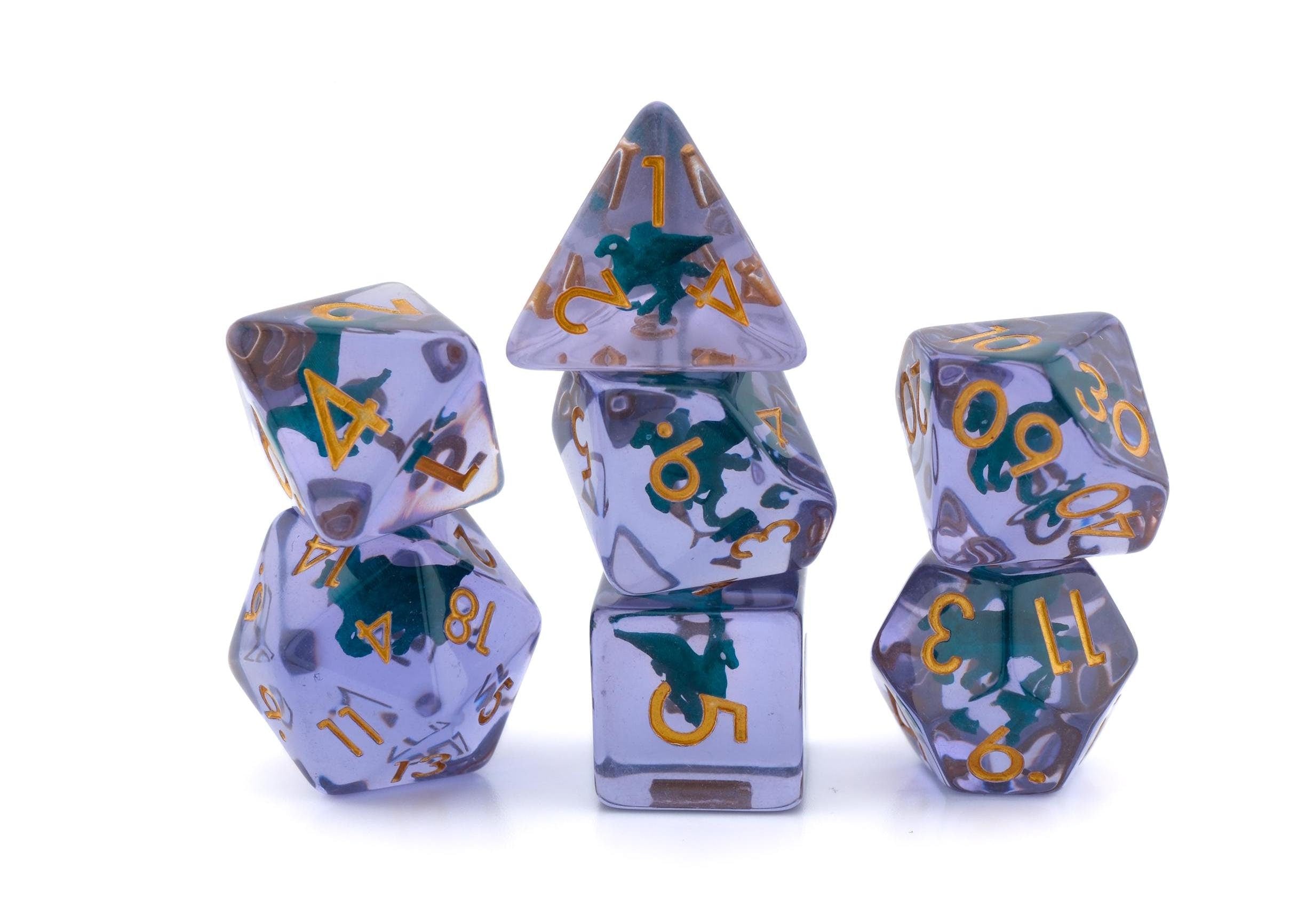 Pegasus Resin DnD Dice Set: 7-Piece RPG Dice