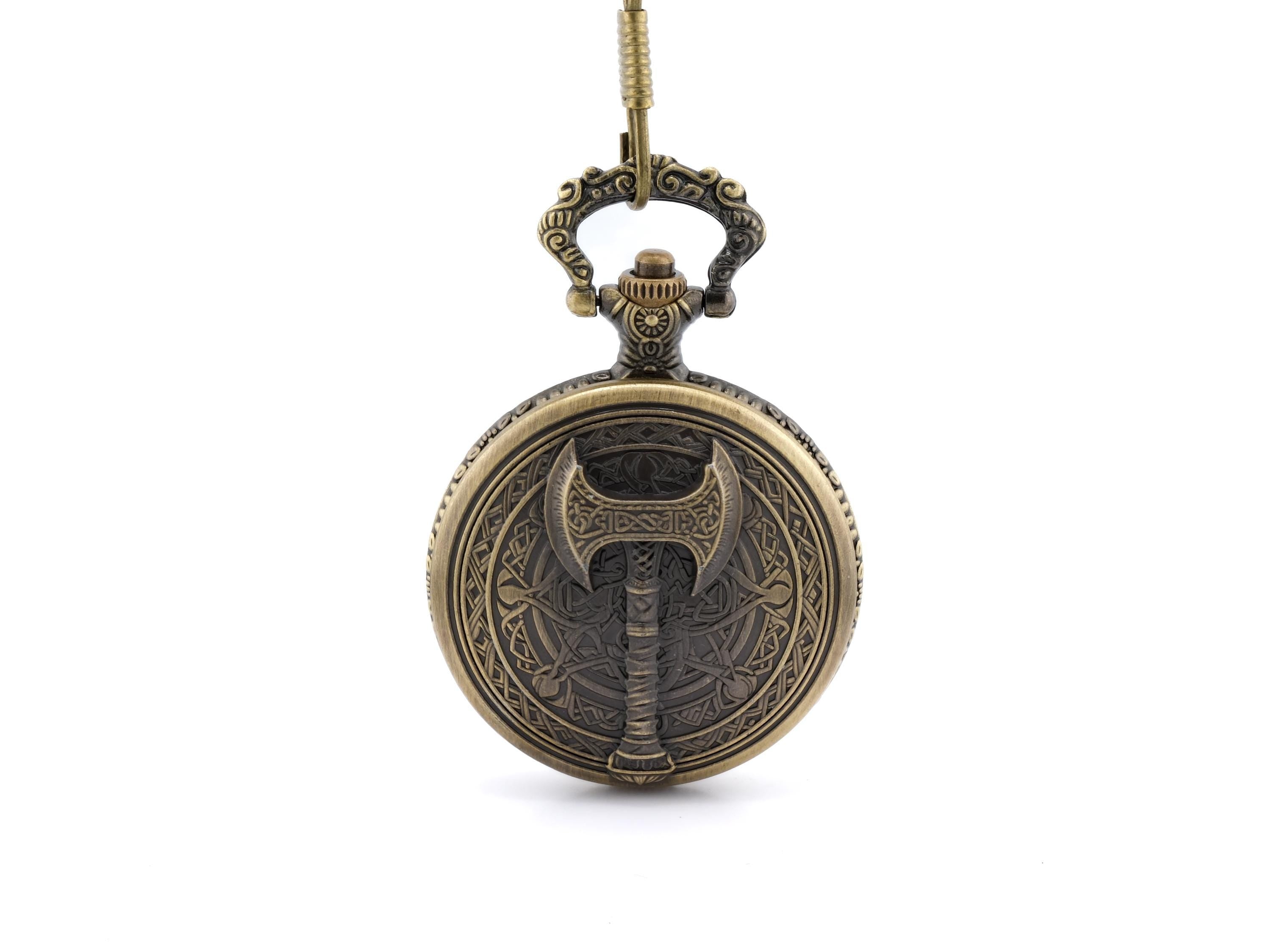 Battle Axe Pocket Watch DnD Dice Set: Mini Metal RPG Dice