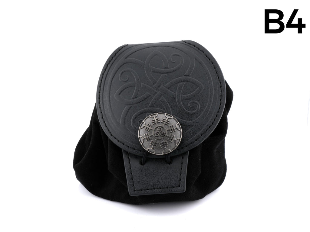 Nordic Leather and Velvet Dice Bag: Converts to Rolling Mat for Dungeons and Dragons