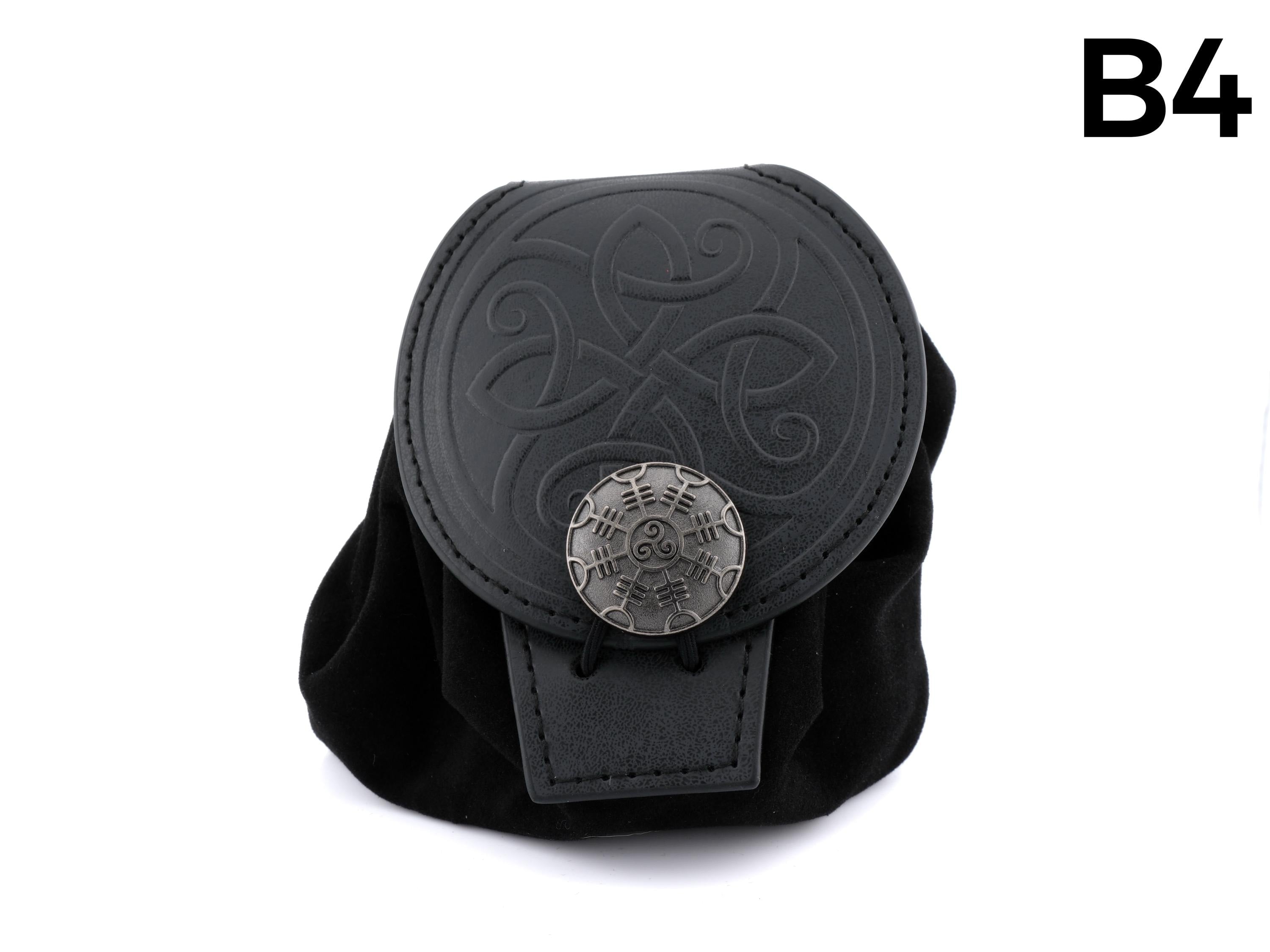 Nordic Leather and Velvet Dice Bag: Converts to Rolling Mat for Dungeons and Dragons