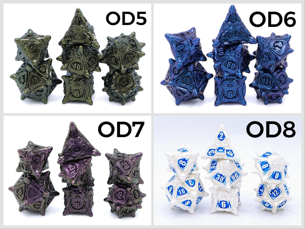 Orc Metal DnD Dice Set: 7 Piece Monster RPG Dice