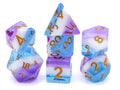 Taffy Swirl Resin DnD Dice Set: 7 Piece RPG Dice