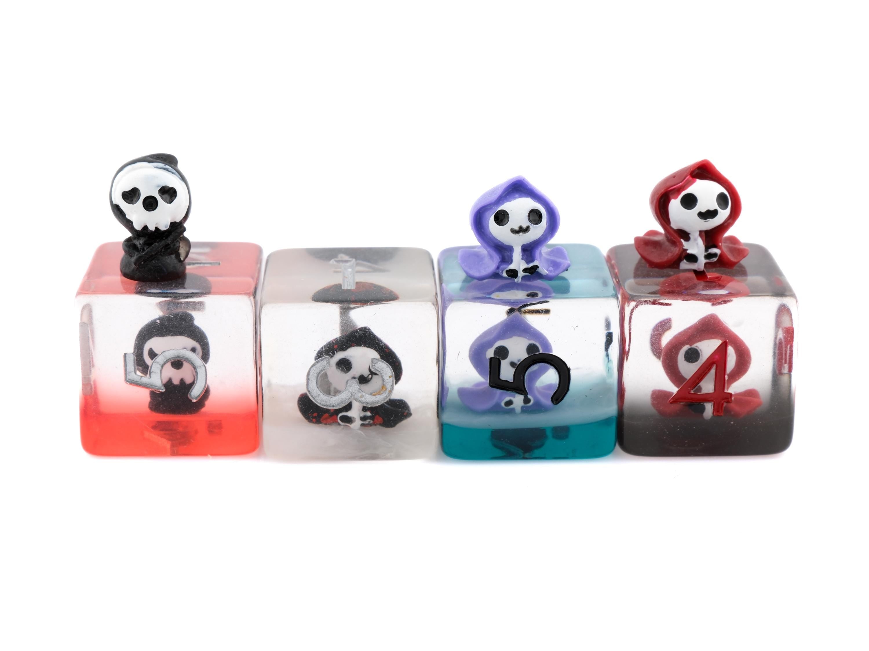 Grim Reaper DnD Dice Set | 7 Piece RPG Dice | Ghost Blood Dice | Spirit Dice | Dungeons & Dragons | Supernatural Dice | Tabletop RPG Gift