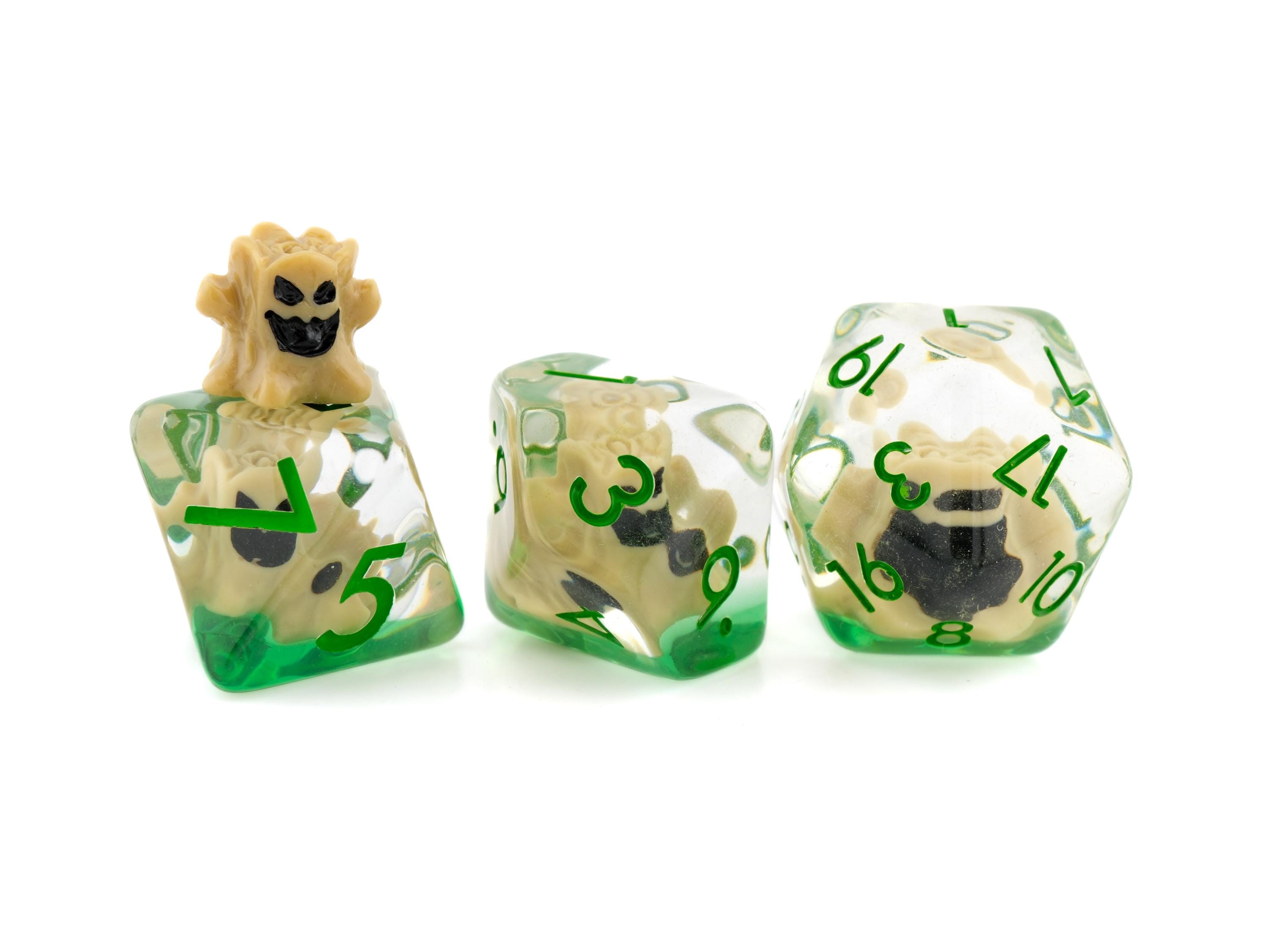 Ent Tree Resin DnD Dice Set: 7-Piece Mystical Creature RPG Dice