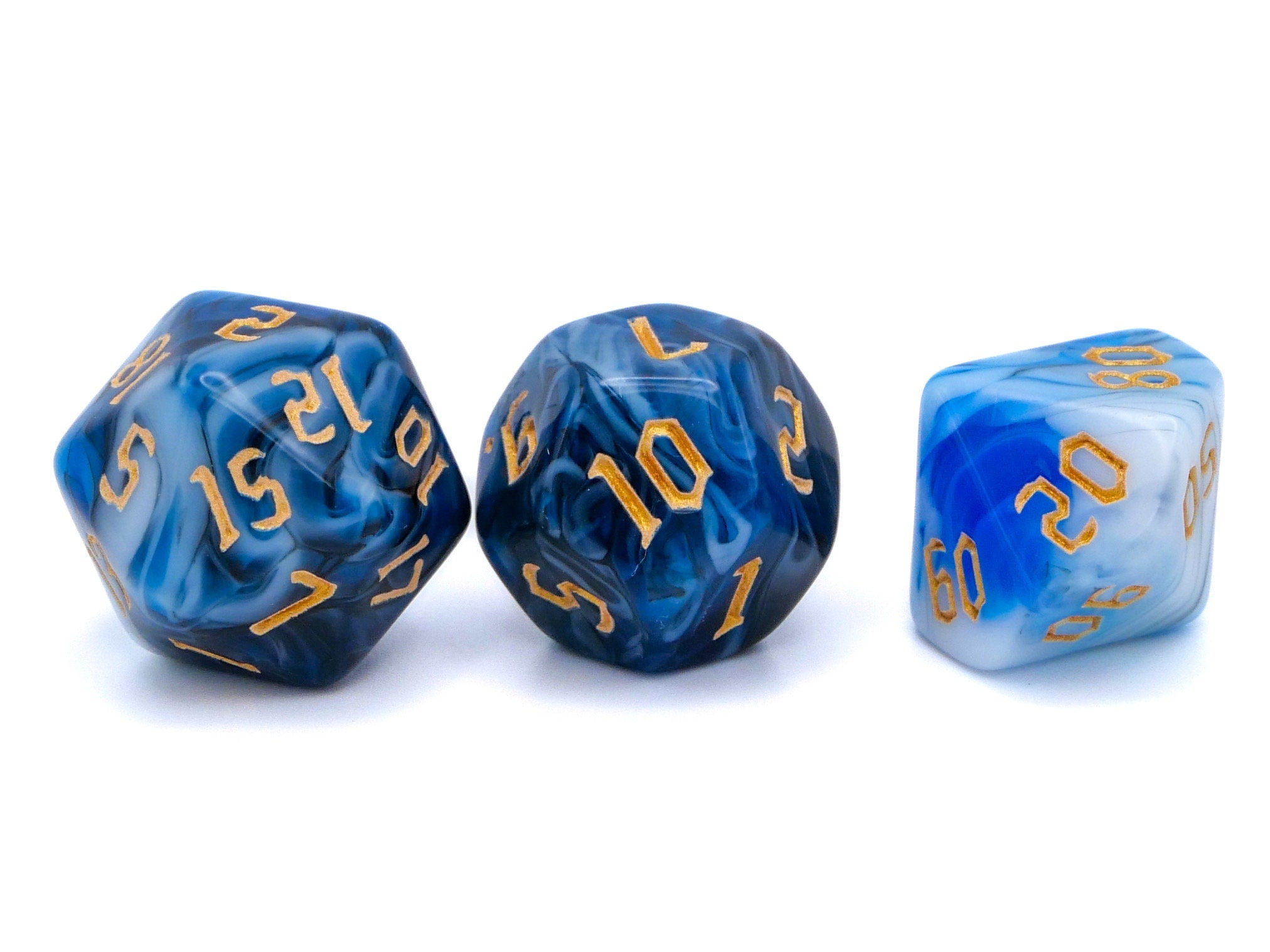 Midnight Star Acrylic DnD Dice Set: 7-Piece RPG Dice