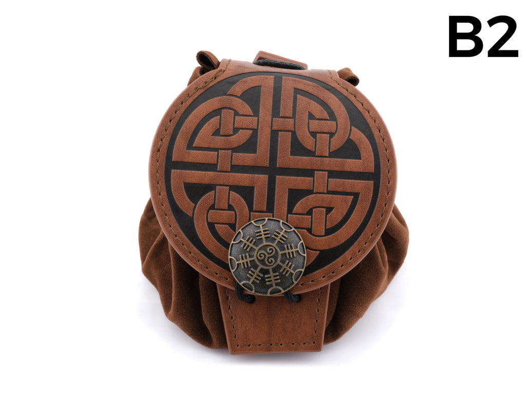 Nordic Leather and Velvet Dice Bag: Converts to Rolling Mat for Dungeons and Dragons