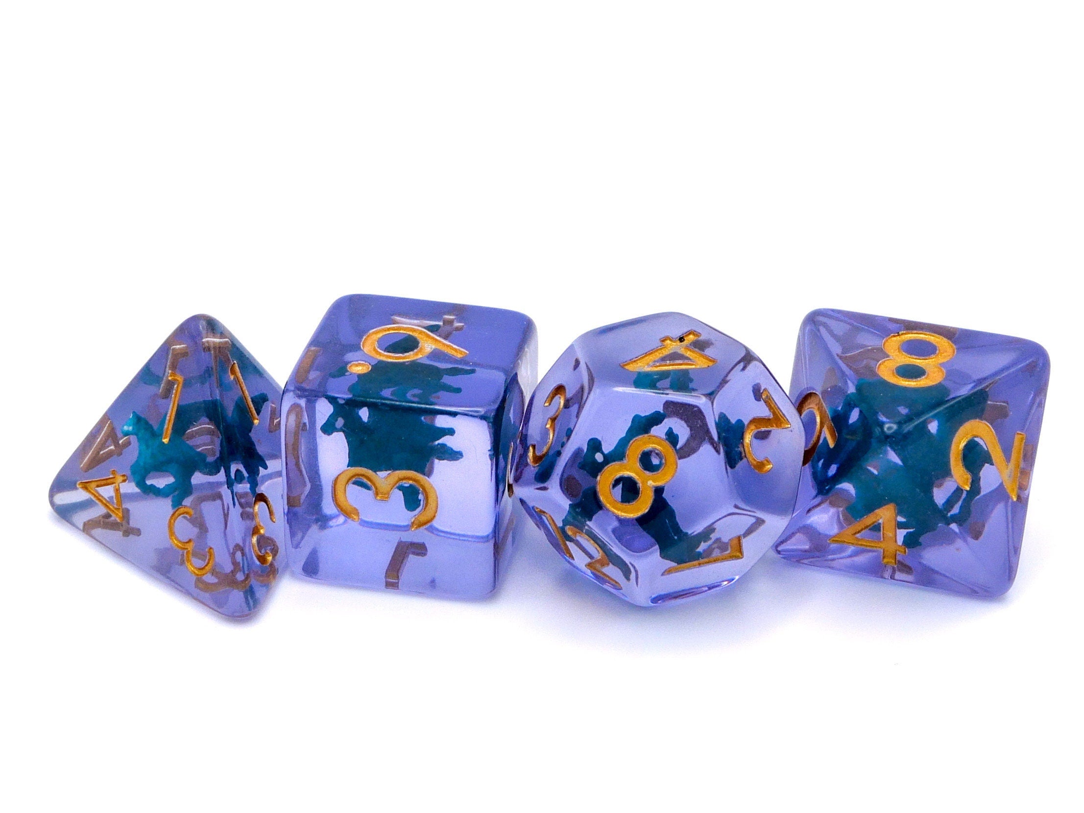 Pegasus Resin DnD Dice Set: 7-Piece RPG Dice