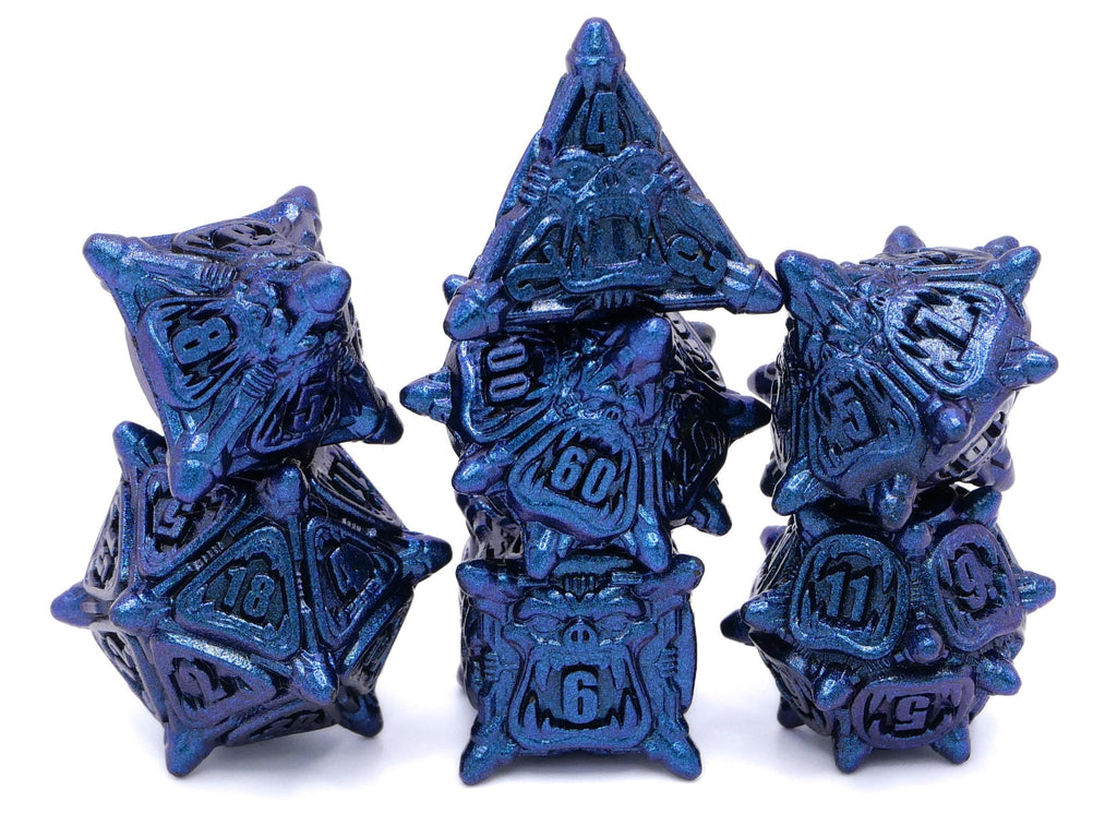 Orc Metal DnD Dice Set: 7 Piece Monster RPG Dice