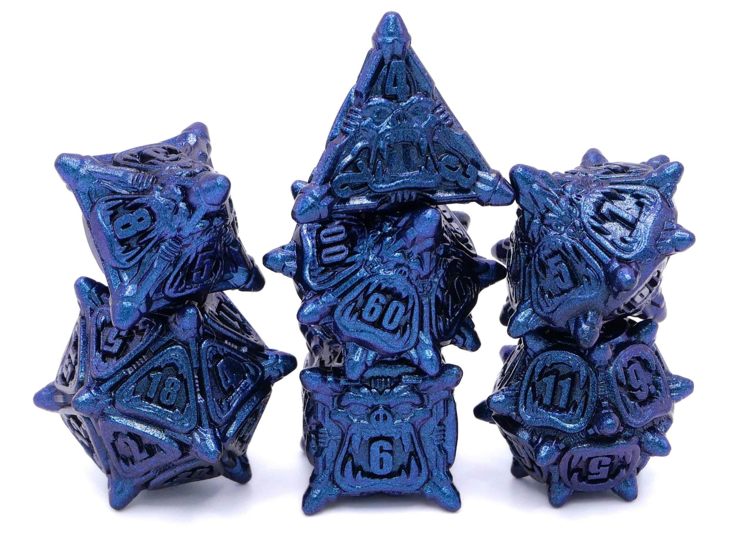 Orc Metal DnD Dice Set: 7 Piece Monster RPG Dice
