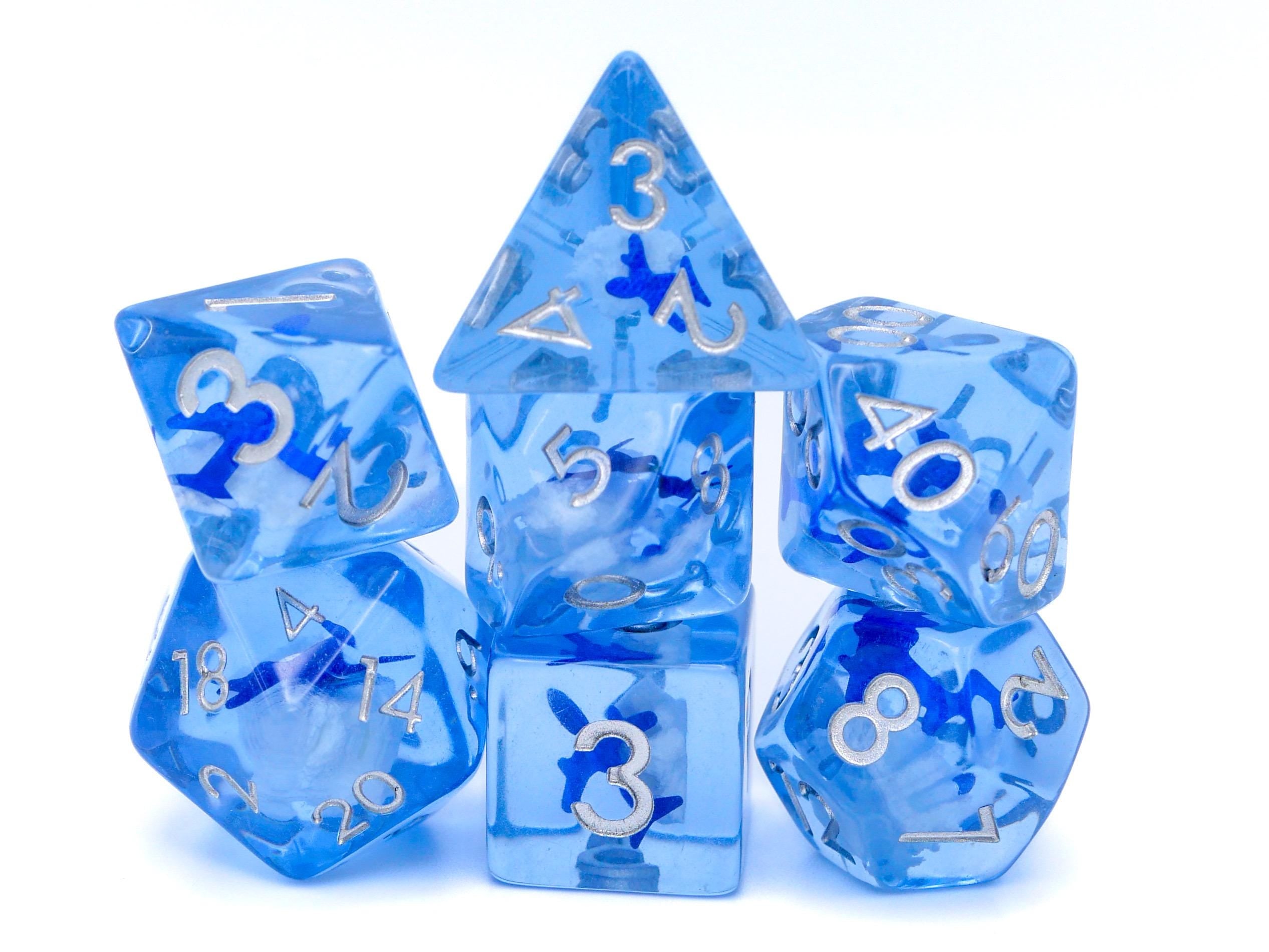 Airplane Resin DnD Dice Set: 7-Piece RPG Dice