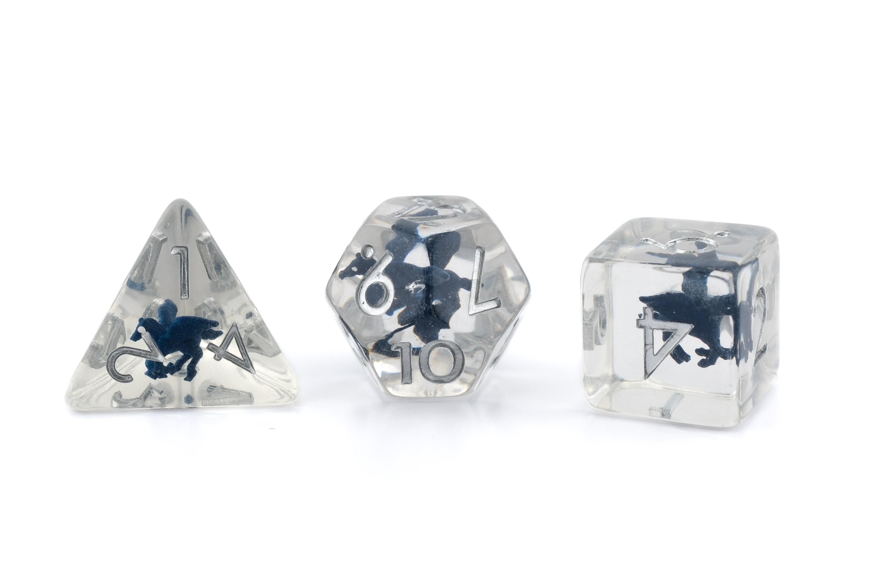 Pegasus Resin DnD Dice Set: 7-Piece RPG Dice