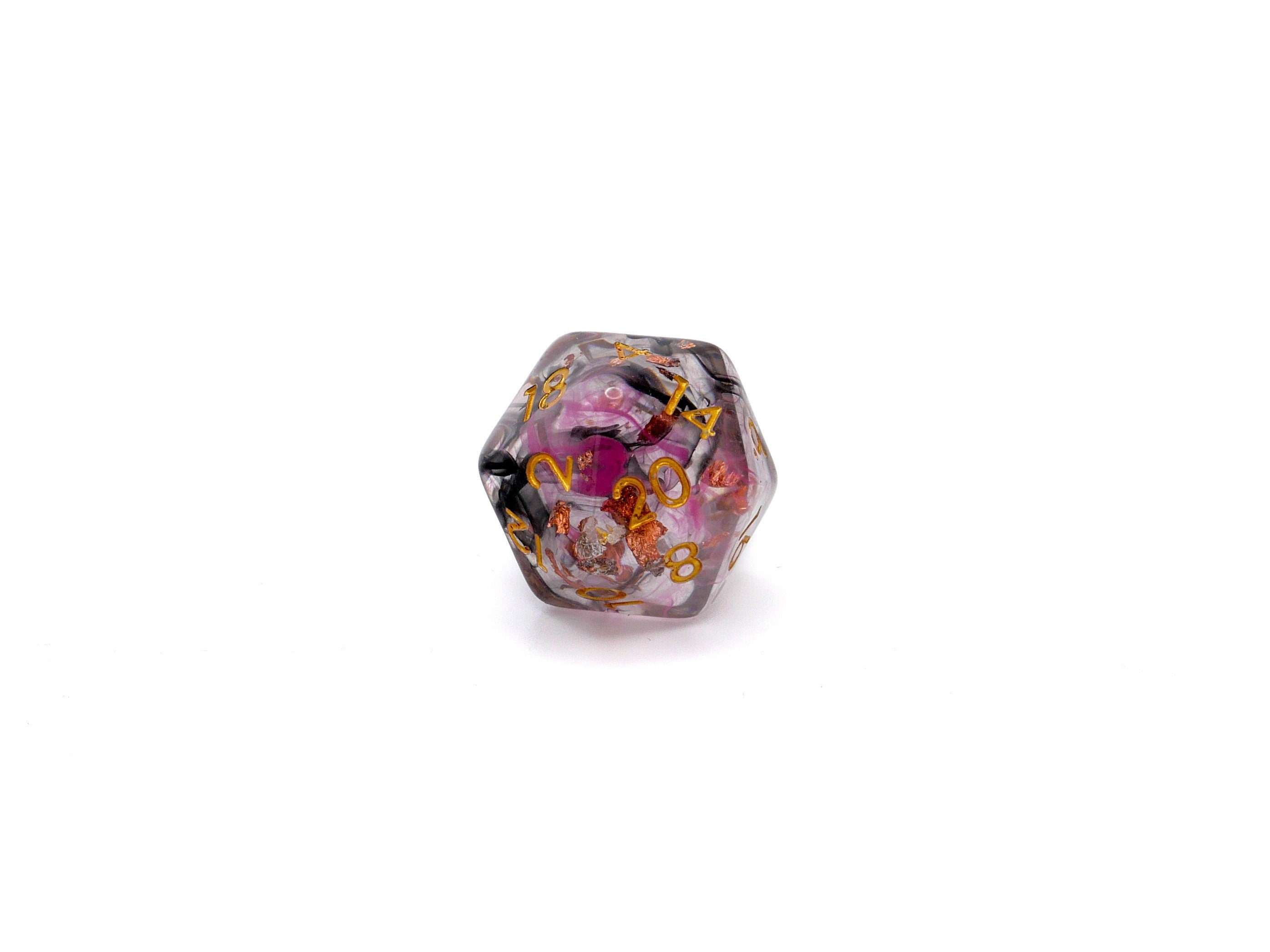 Nebula Resin DnD Dice Set: Swirled Colors, Copper Foil - 7 Piece RPG Dice