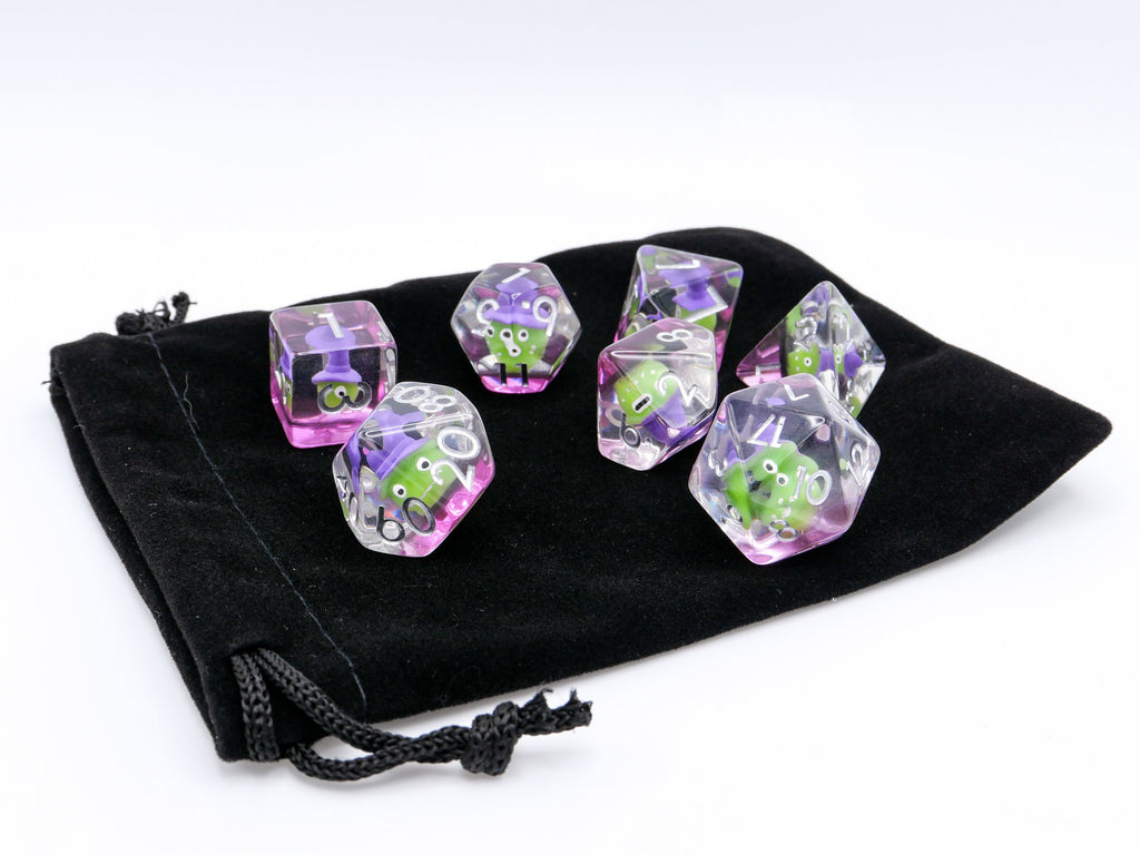 Alien Witch Resin DnD Dice Set: 7 Piece RPG Dice
