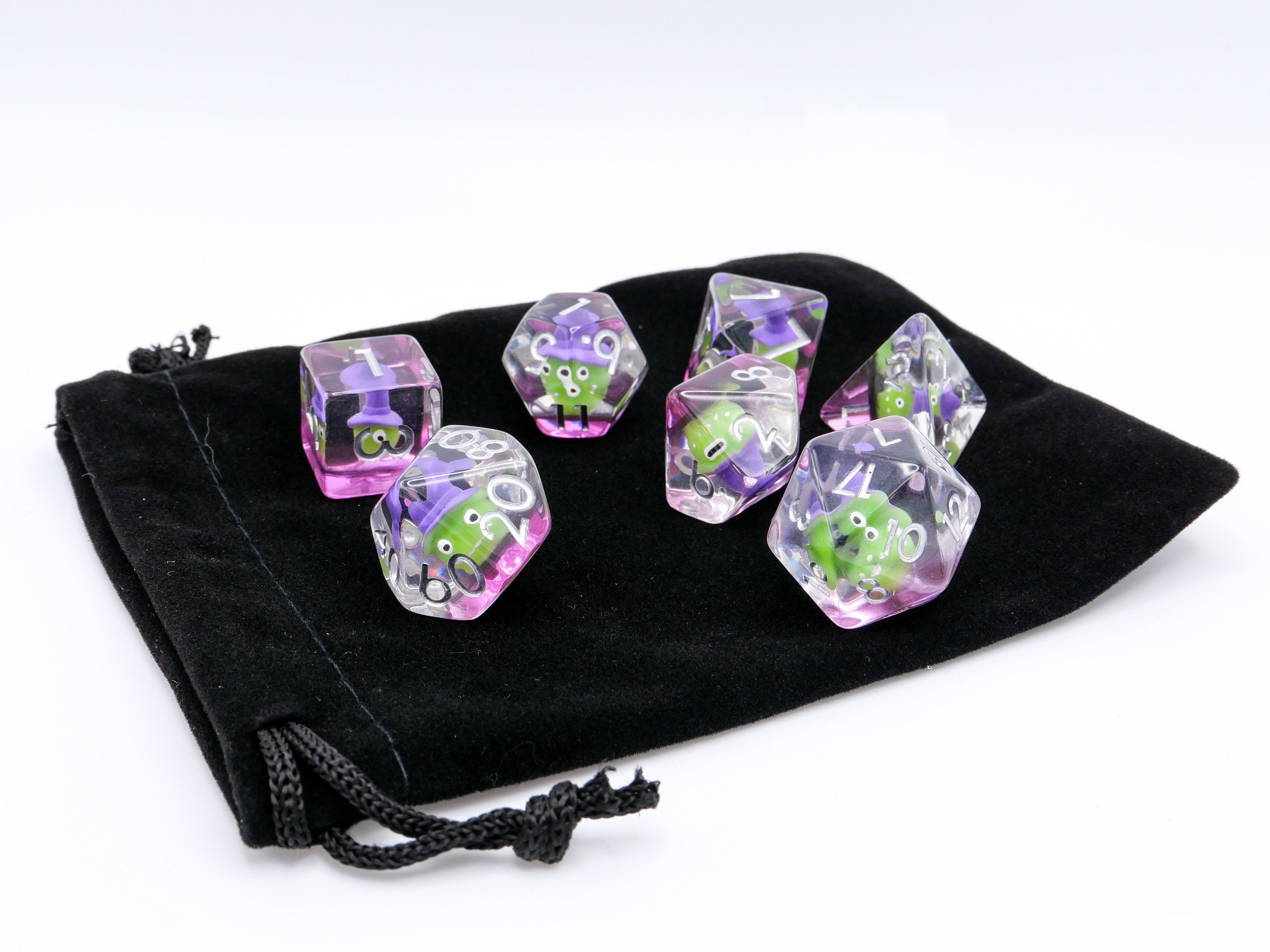 Alien Witch Resin DnD Dice Set: 7 Piece RPG Dice