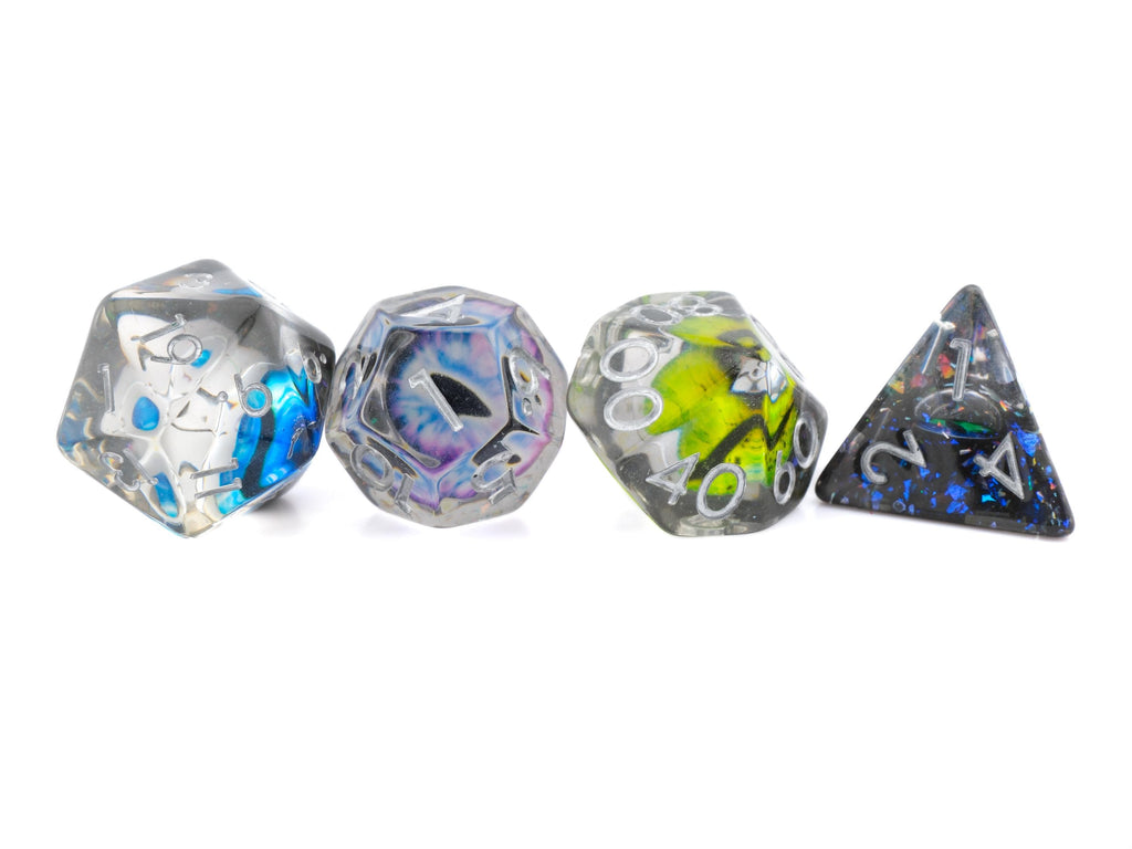 Dragon Eye Resin DnD Dice Set: 7 Piece RPG Dice