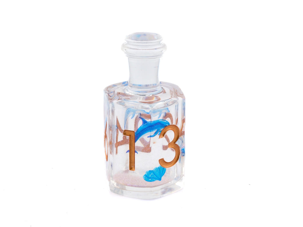 Dolphin Potion Bottle Resin Liquid Core DnD Dice Set: 7-Piece Animal RPG Dice