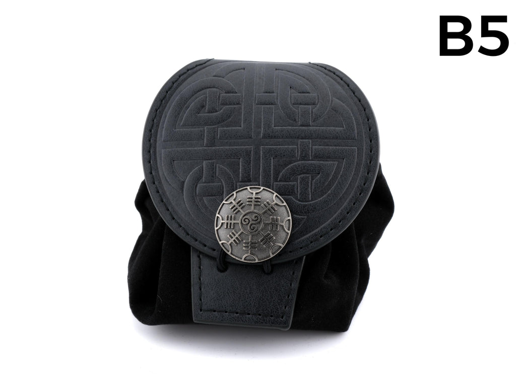 Nordic Leather and Velvet Dice Bag: Converts to Rolling Mat for Dungeons and Dragons