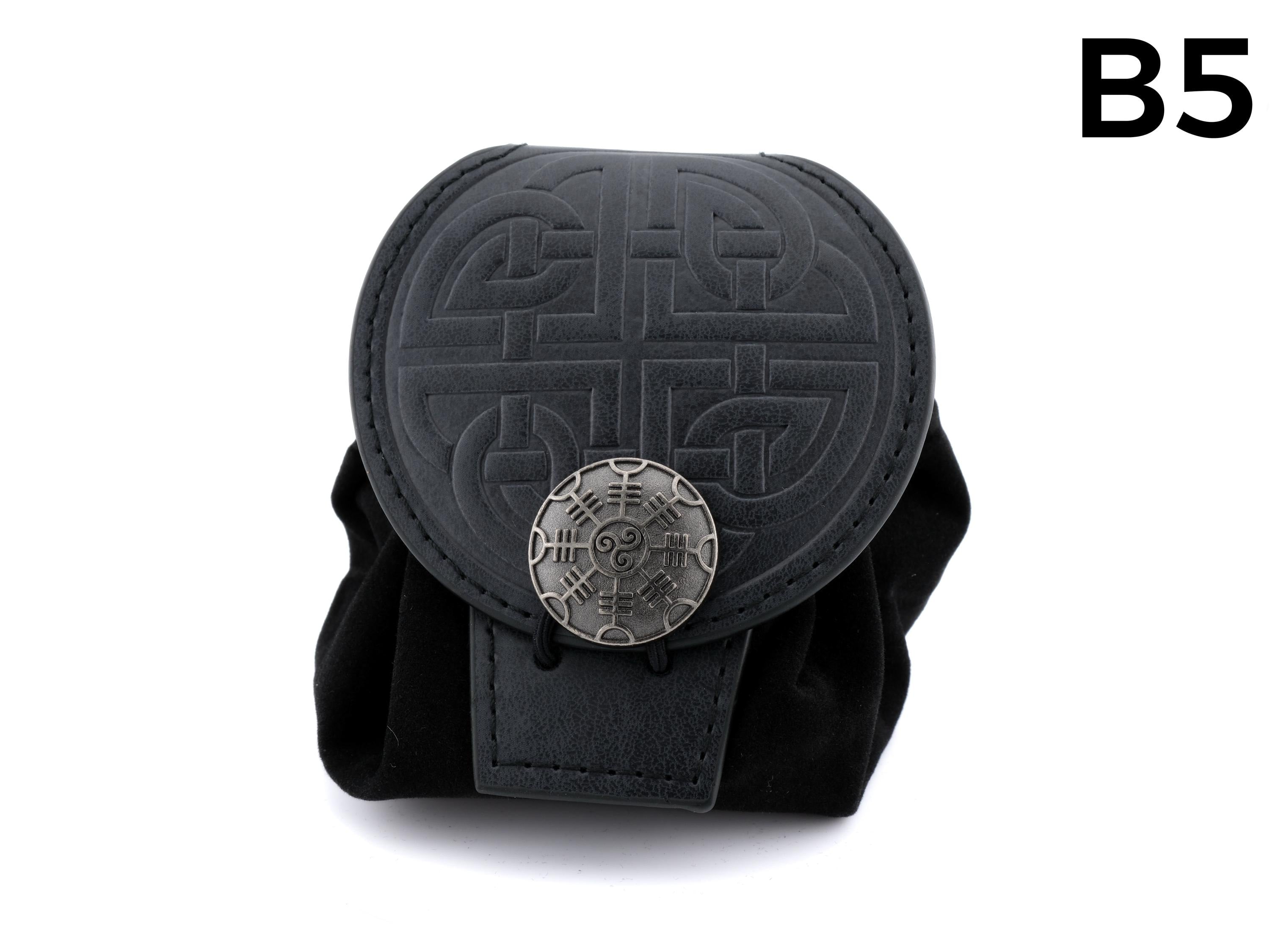 Nordic Leather and Velvet Dice Bag: Converts to Rolling Mat for Dungeons and Dragons
