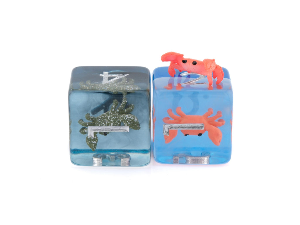 Crab Resin DnD Dice Set: 7 Piece Clawed Crustacean RPG Dice
