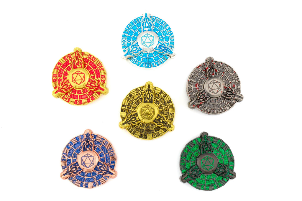 3-Headed Dragon Metal Spinning DnD Dice: 7 in 1 RPG Dice