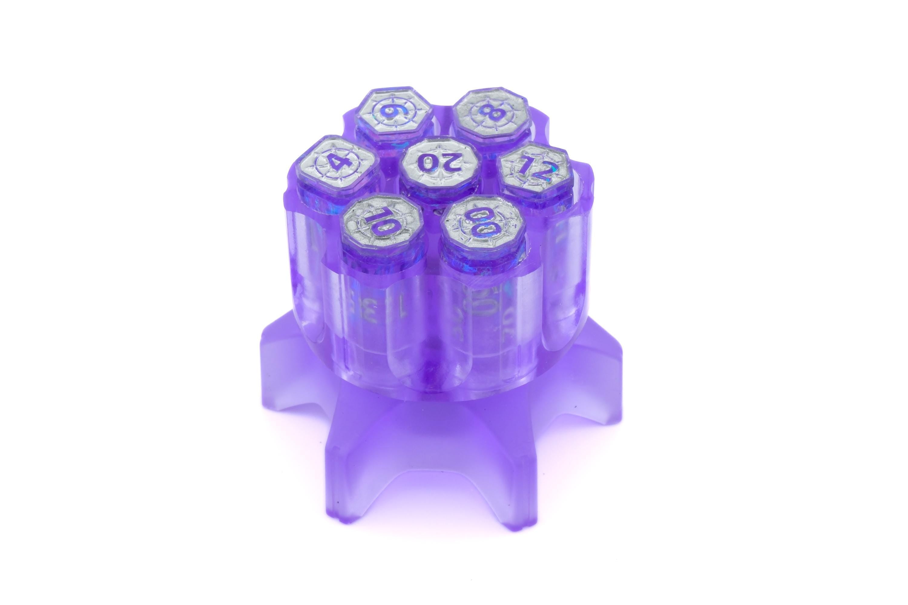Spinning Revolver Resin Dice Set | Spinning Chamber | Bullet DnD Dice | Mechanical Gun | Dungeons & Dragons | Tabletop RPG | Fidget Gift