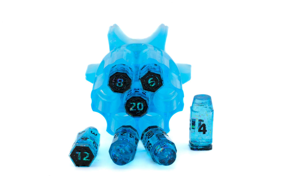 Spinning Revolver Resin Dice Set | Spinning Chamber | Bullet DnD Dice | Mechanical Gun | Dungeons & Dragons | Tabletop RPG | Fidget Gift
