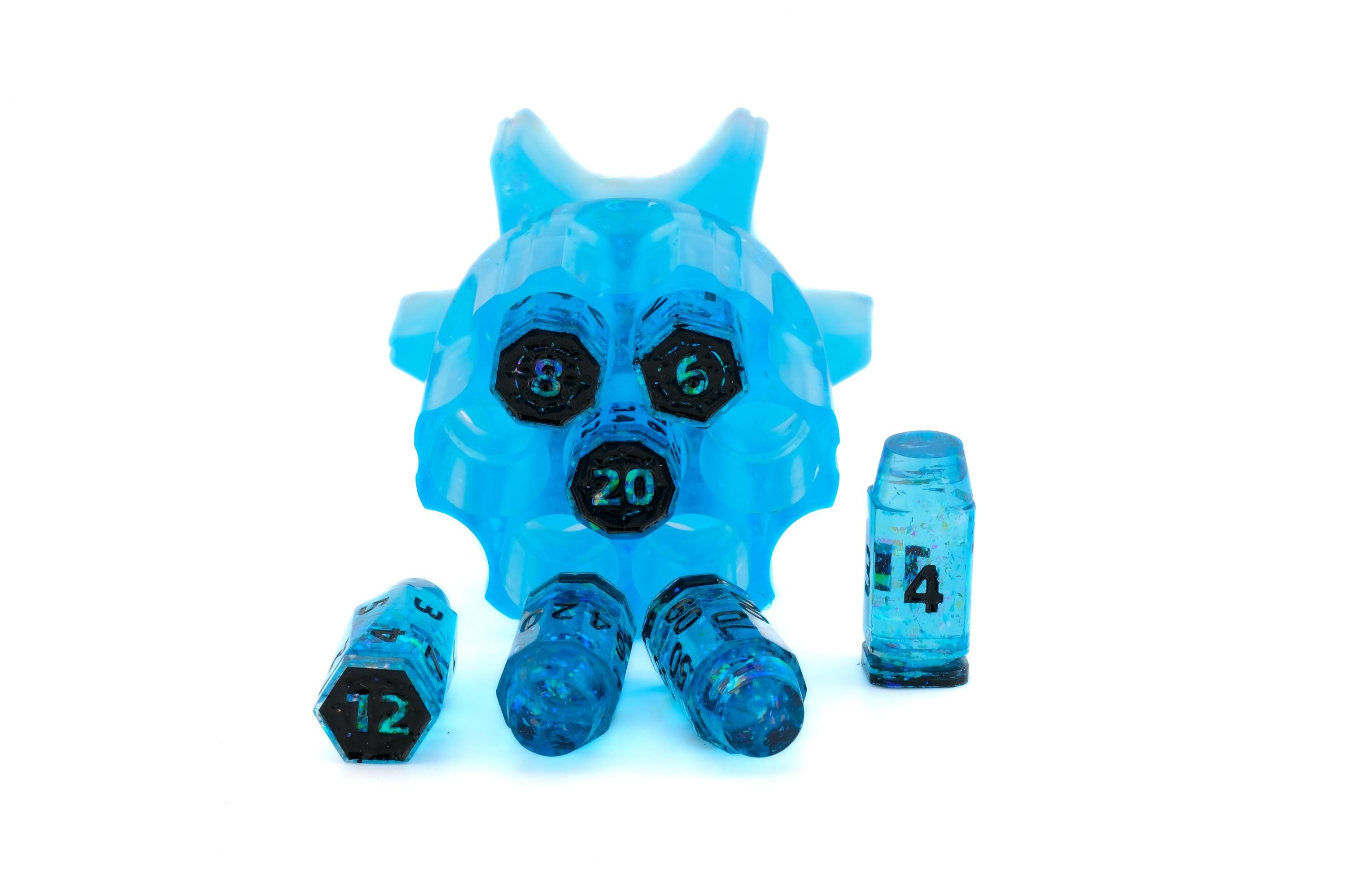 Spinning Revolver Resin Dice Set | Spinning Chamber | Bullet DnD Dice | Mechanical Gun | Dungeons & Dragons | Tabletop RPG | Fidget Gift