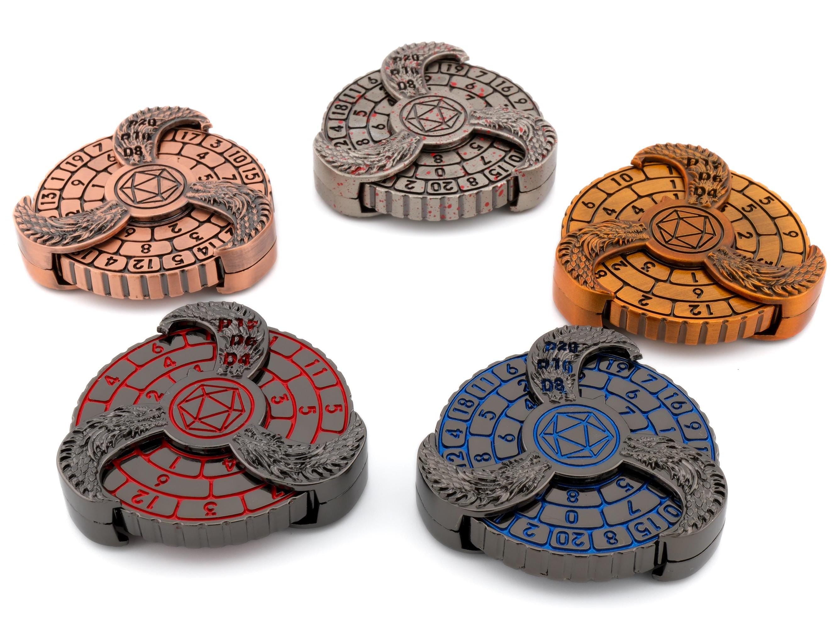 Dragon Wings Metal Spinning DnD Dice: 7-in-1 Fidget RPG Dice