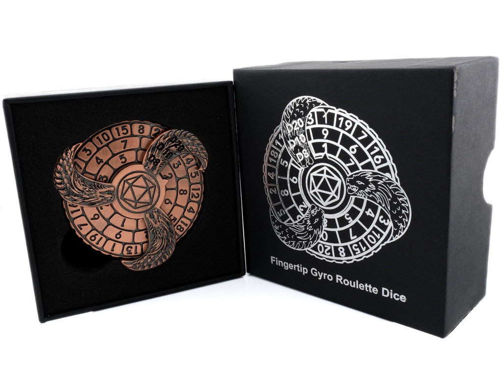 Dragon Wings Metal Spinning DnD Dice: 7-in-1 Fidget RPG Dice