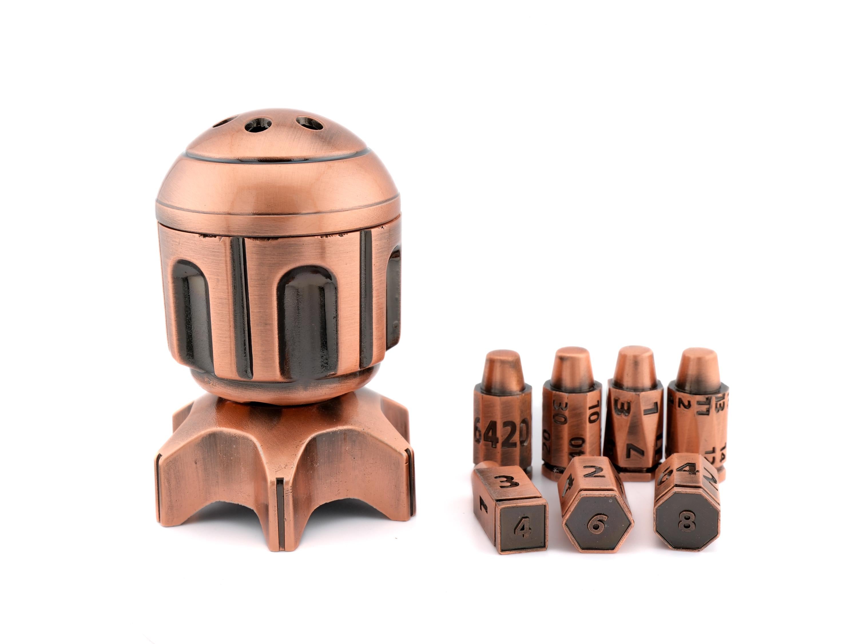 Missile Metal DnD Dice Set | Spinning Bullet Bomb Chamber RPG Dice | Mechanical Revolver Fidget | Dungeons & Dragons | TTRPG | Gift Box