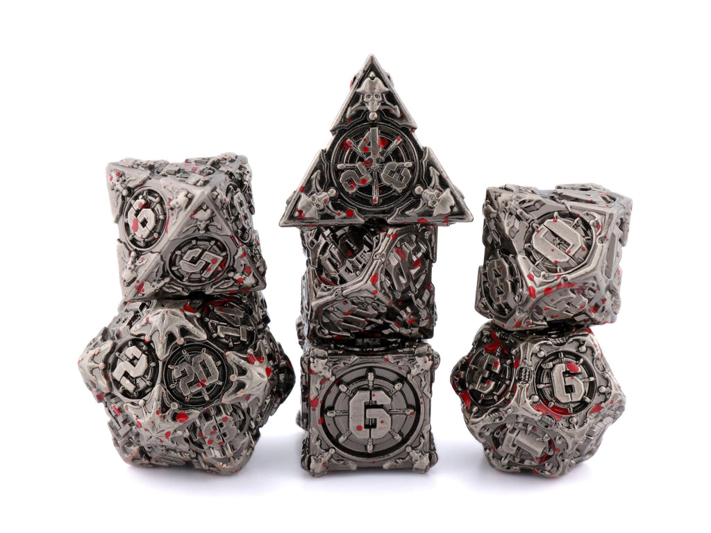 Pirate Ship Metal DnD Dice Set: 7-Piece Swashbuckler RPG Dice